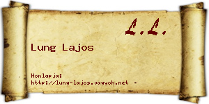 Lung Lajos névjegykártya